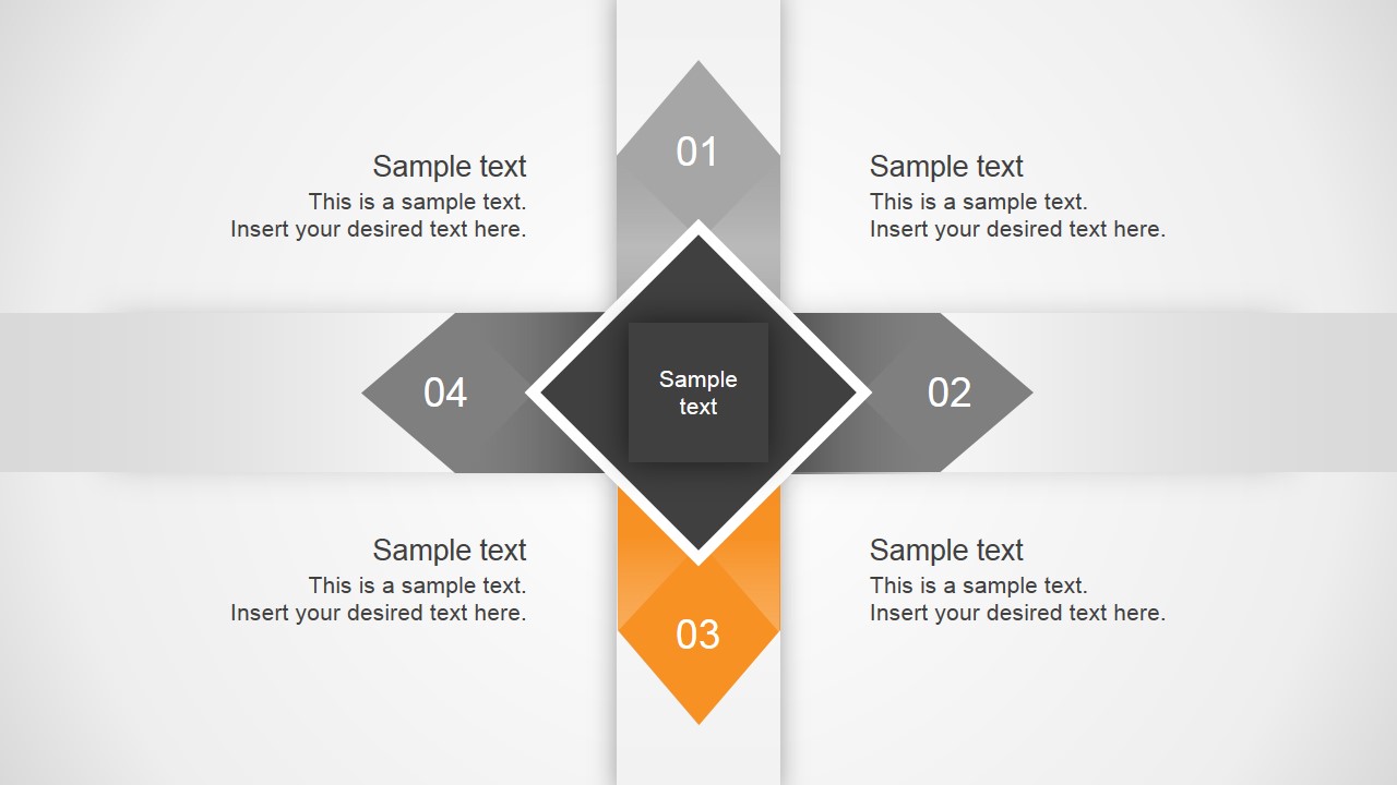 4 Angular Arrows Diagram Template for PowerPoint - SlideModel