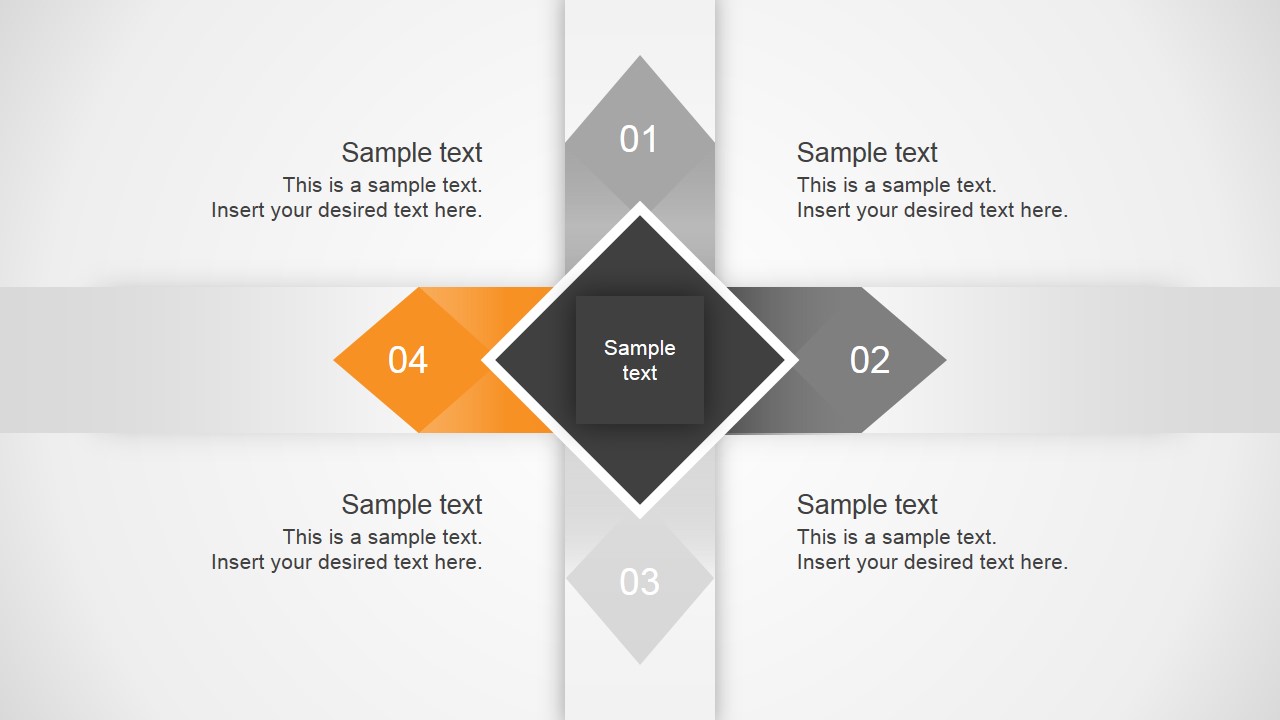 4 Angular Arrows Diagram Template for PowerPoint - SlideModel