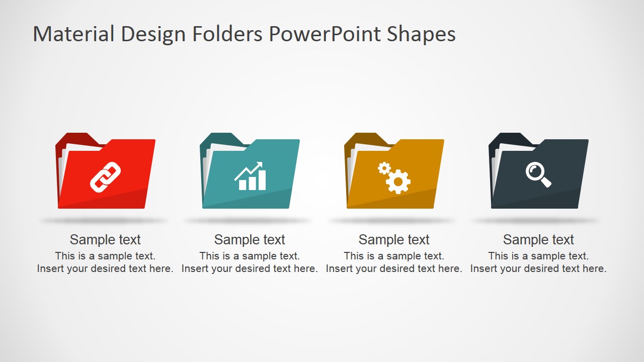 PPT Template Flat Document Folders Icons