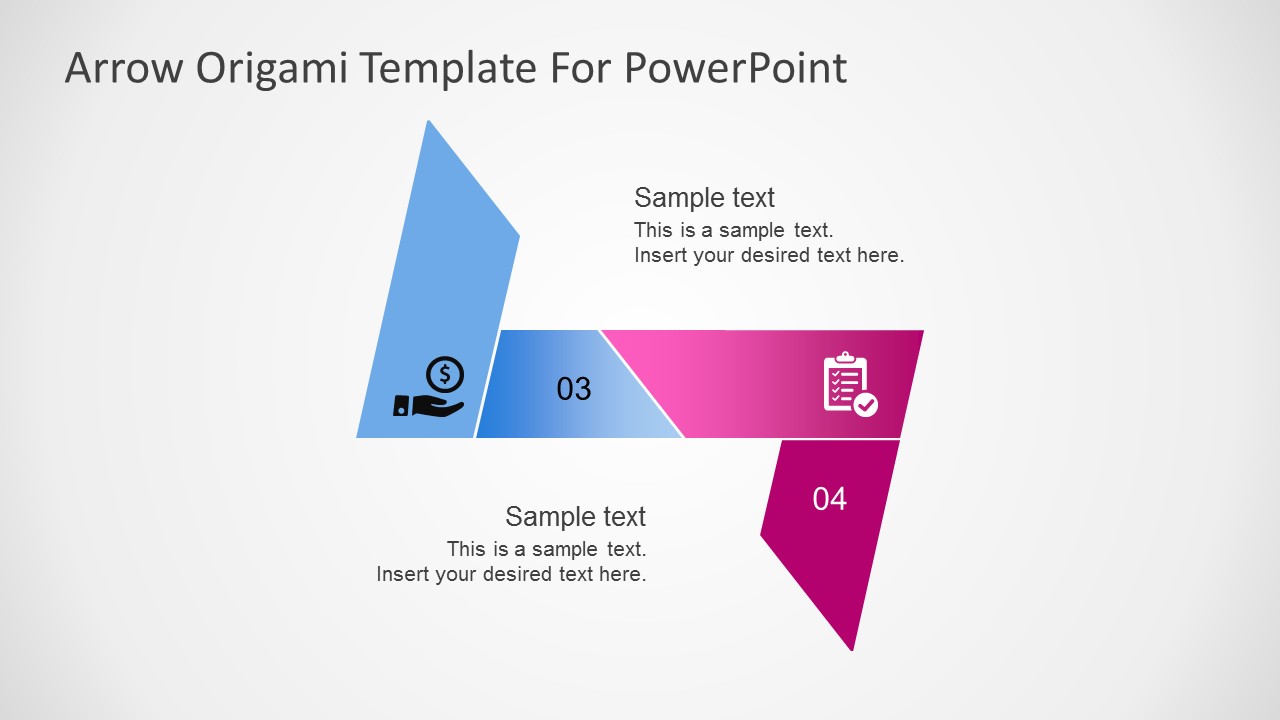 Powerpoint Origami Animation Origami Free PowerPoint Template with 3D Arrows - SlideModel