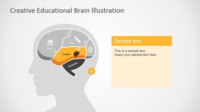 Creative Brain Section Slide in PowerPoint