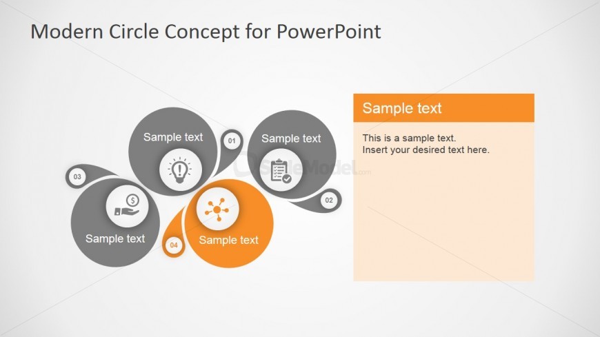 PowerPoint Modern Circles 4 Steps Diagram