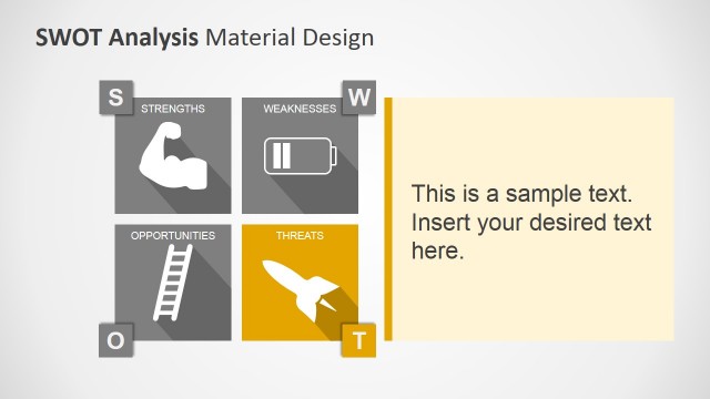 Threats Yellow Highlight SWOT Analysis PowerPoint Template