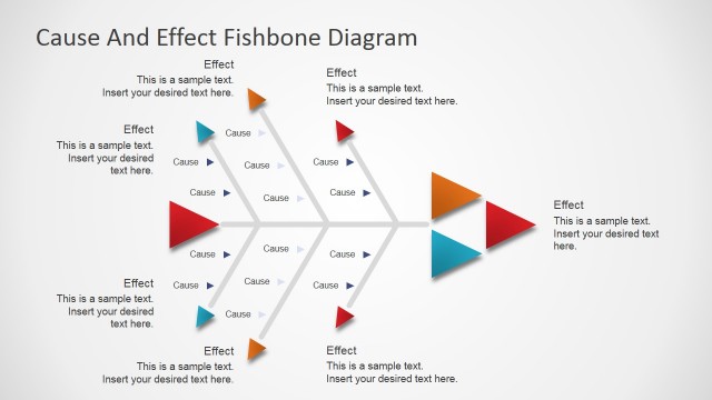 Flat Fishbone Diagram for PowerPoint