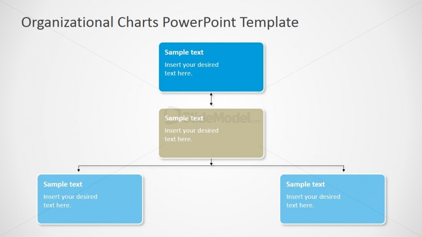 PowerPoint Three Levels Square Nodes Tree Org Chart - SlideModel