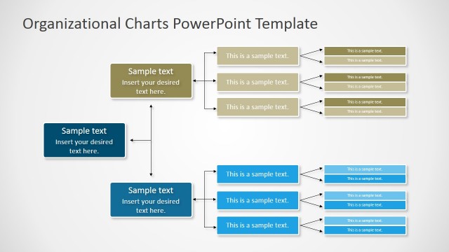 Horizontal Orgchart PowerPoint Diagram