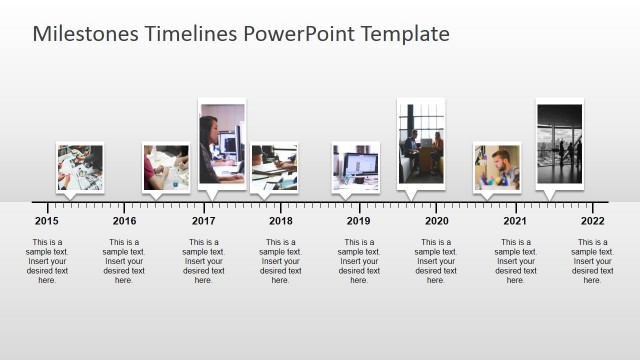 Timeline With Pictures Milestones for PowerPoint