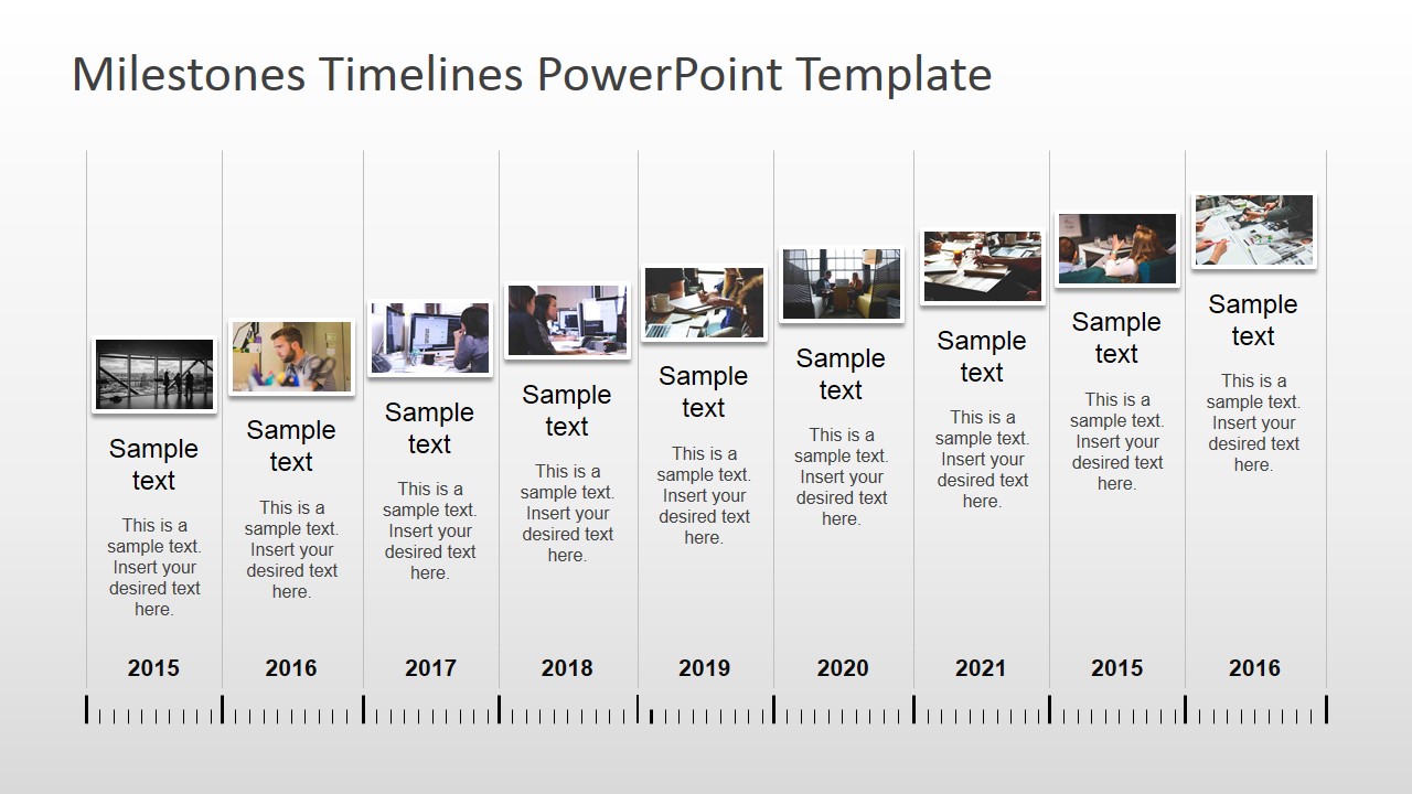 Yearly Timeline for PowerPoint with Photos