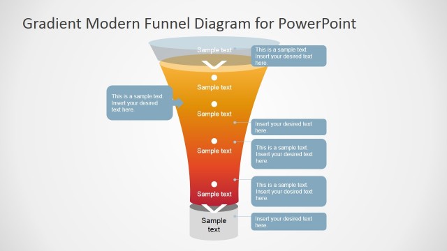 Gradient Modern Funnel Diagram for PowerPoint