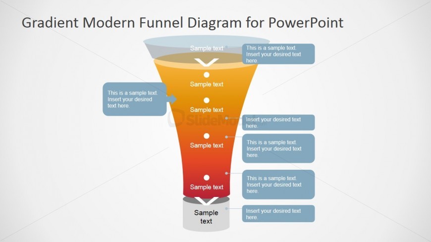 PowerPoint Funnel Diagram Gradient Fill