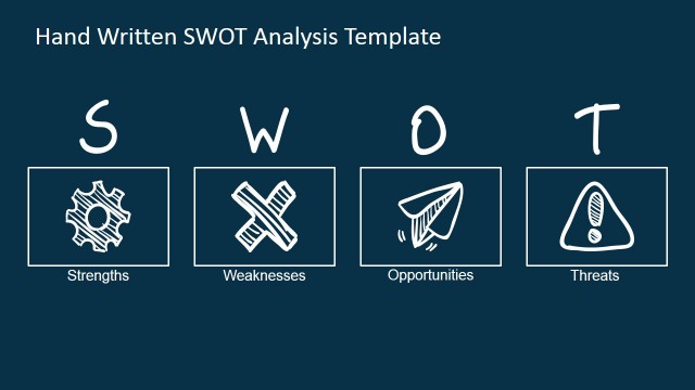 SWOT Analysis Handwritten Shapes for PowerPoint