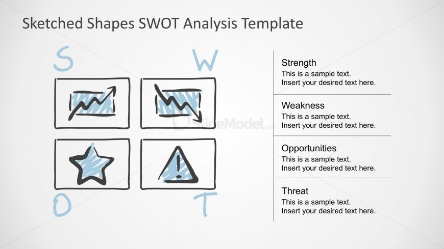 Sketched Design PowerPoint SWOT Template