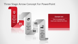 First Step Highlight Curved Arrow in PowerPoint