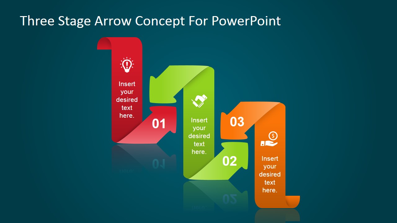 PowerPoint Curved Arrows Created with Shapes