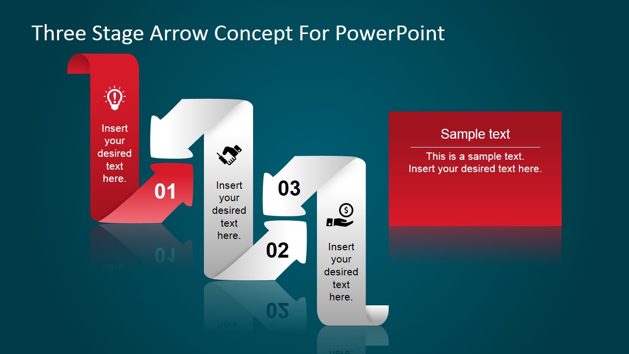 Flat Design Curved Arrows PowerPoint Shapes