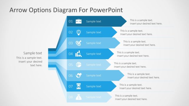 8 Steps Arrows Bars PowerPoint Diagram