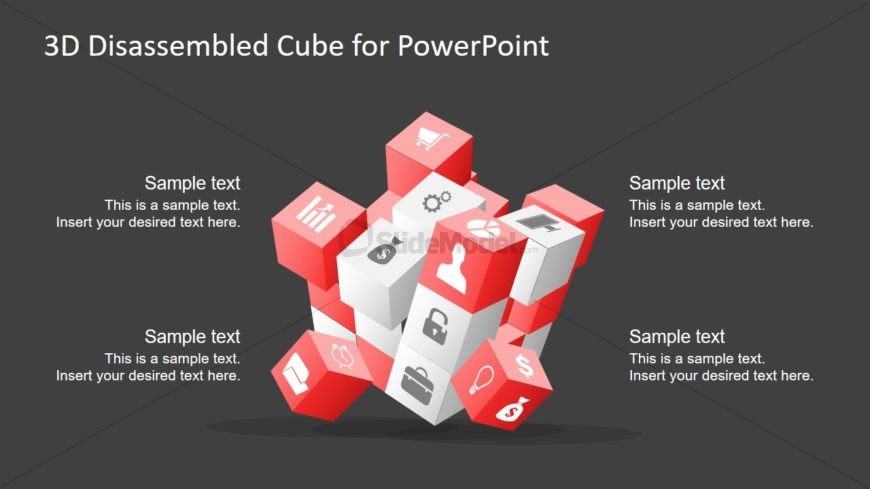 Flat PowerPoint 3D Cubes