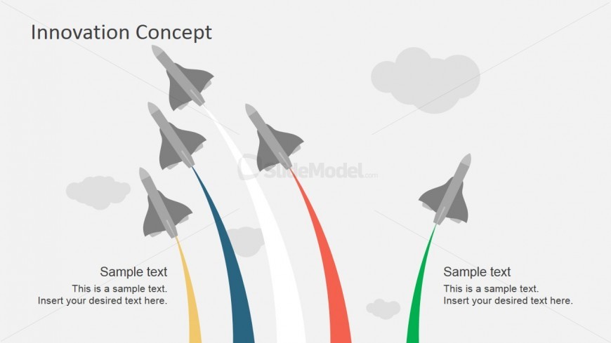 PowerPoint Shapes Air Flight Stunt Breaking Formation 