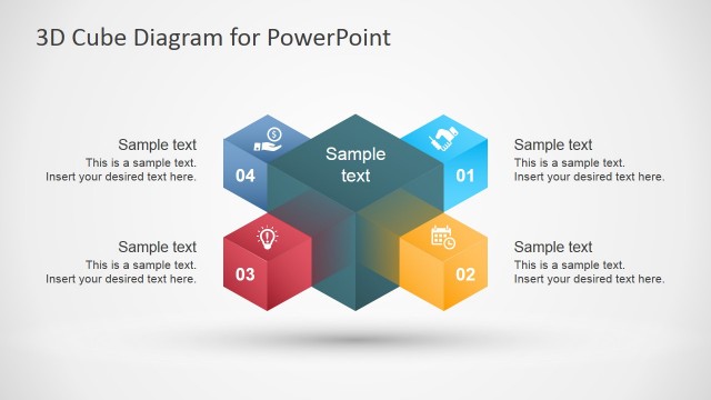 3D Cube Diagram Template for PowerPoint