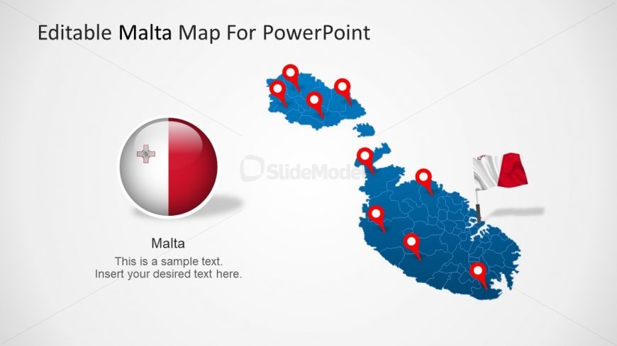 County Map with Flag in PowerPoint