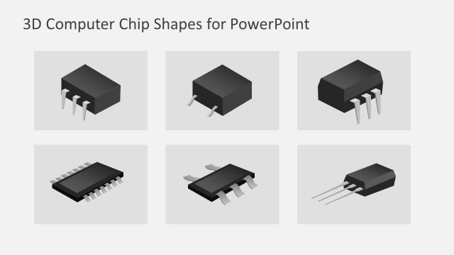 Computer Microchip Shapes for PowerPoint