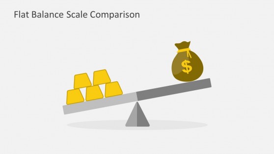 Flat Balance Scale Comparison Gold and Money