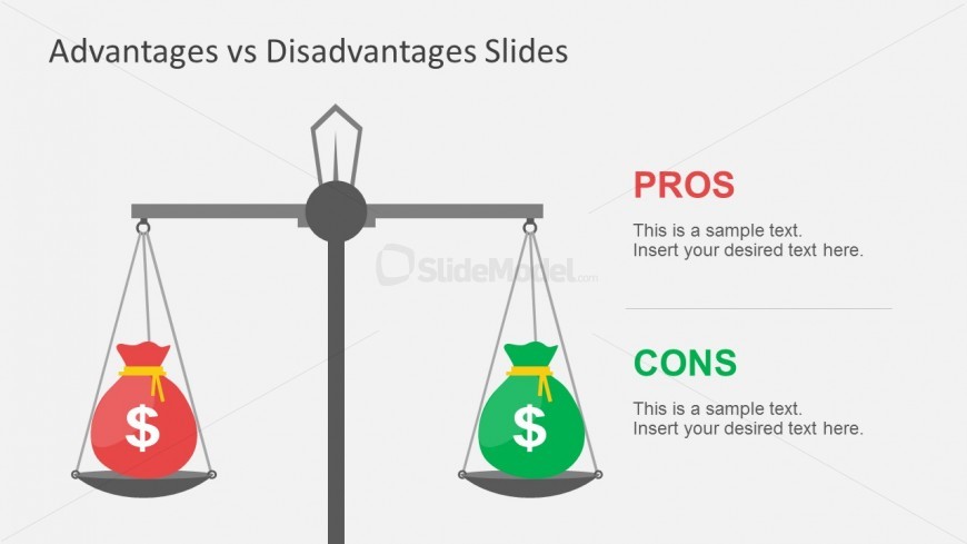 Money Advantages Vs. Disadvantages PowerPoint Templates