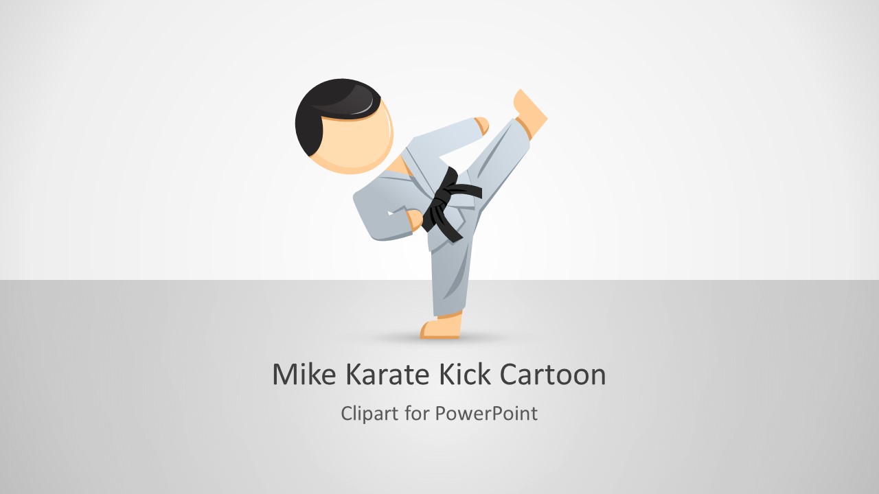 Mike Karate Cartoon Character for PowerPoint - SlideModel