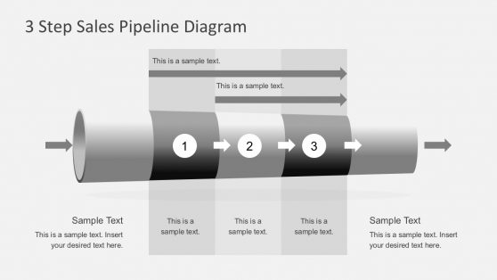 3 Step 3D Tube Diagram PowerPoint