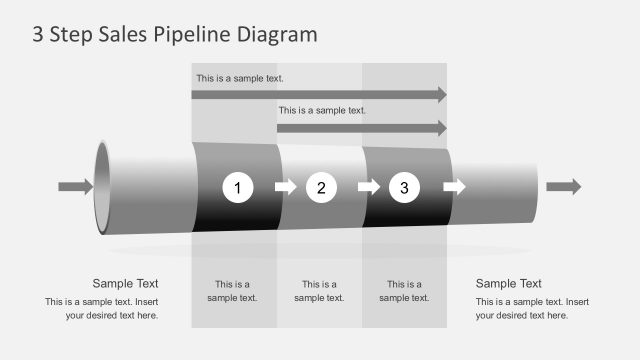 3 Step 3D Tube Diagram PowerPoint