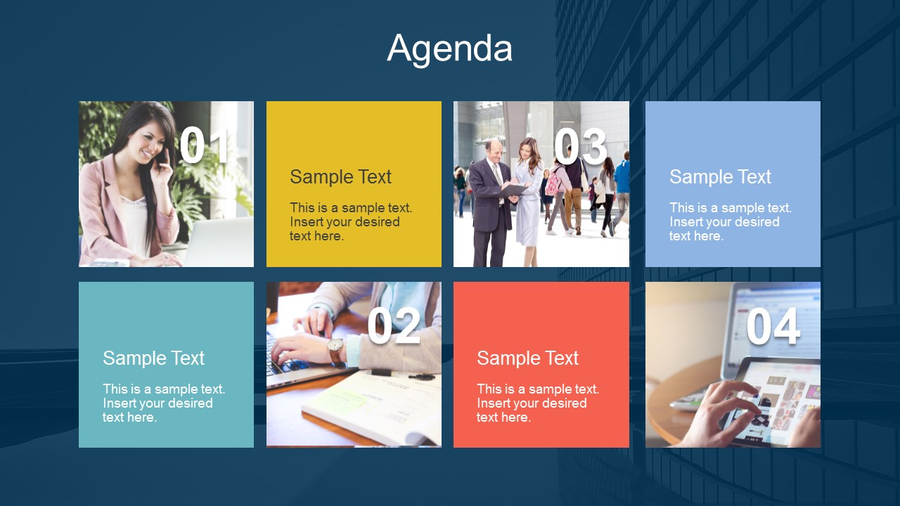 business presentation agenda slide