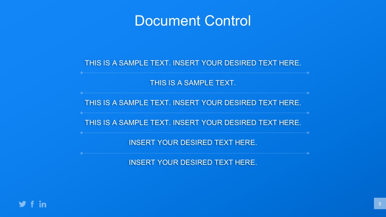 Business Plan Document Control PowerPoint