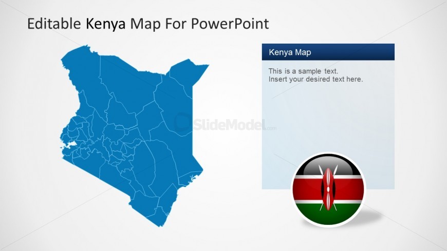 PowerPoint Map and Icon Flag of Kenya