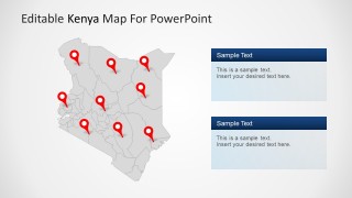 Editable PowerPoint Map of Kenya