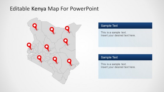 Kenya Map for PowerPoint with State Highlighted