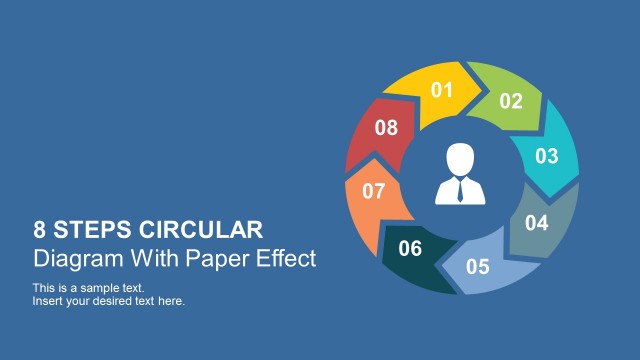 8 Steps Circular Diagram With Paper Effects