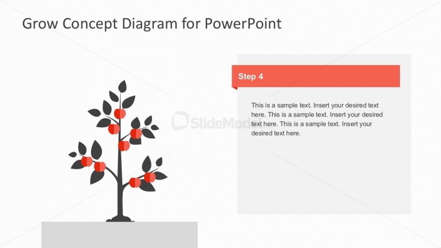 Editable Tree Concept With Fruits PowerPoint Illustration