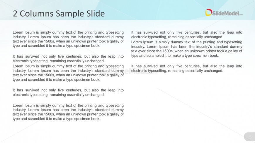 Editable Text Column PowePoint Slides