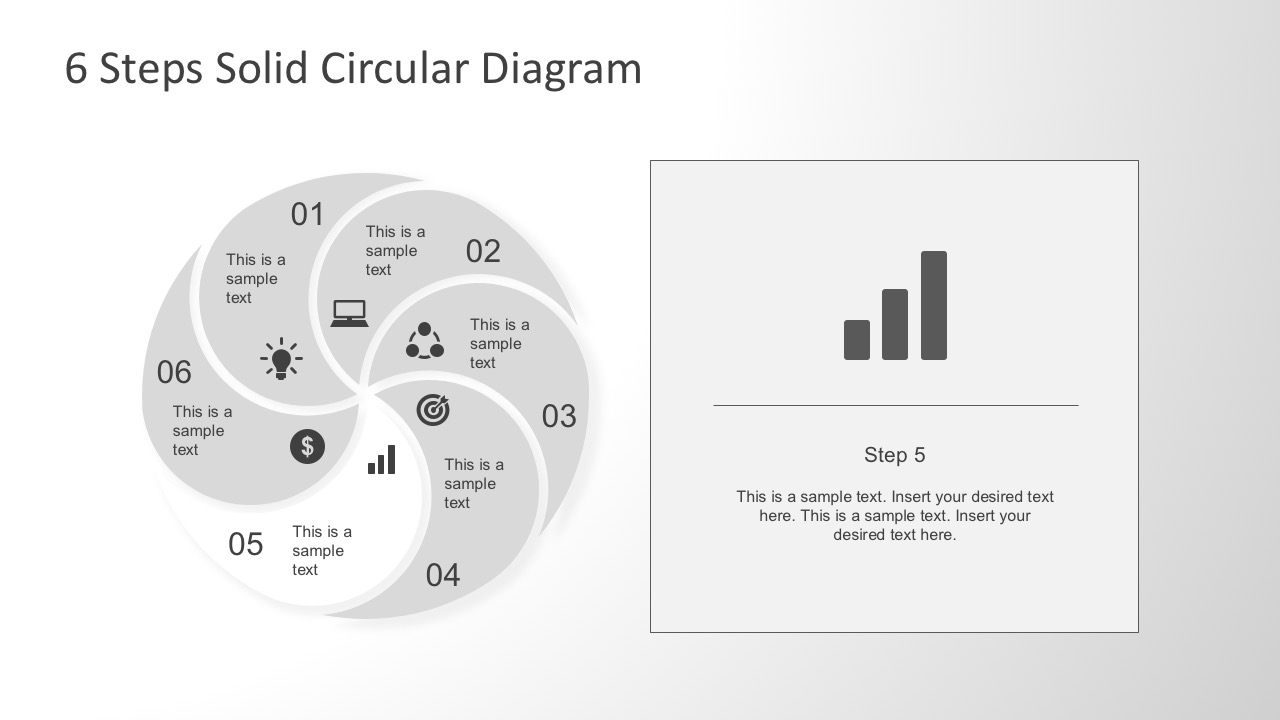 Circular PPT Template of Six Steps