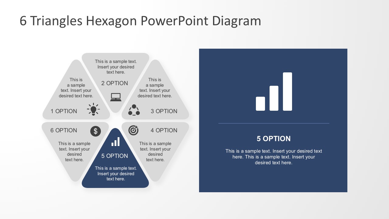 Six Business Steps Triangle PowerPoint Shapes