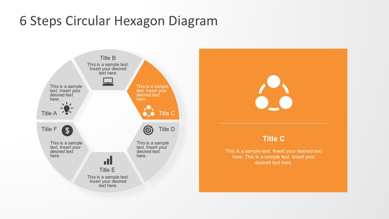 Editable Parts Hexagon Diagram With Cool Shapes