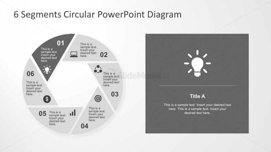 6 Steps Round Charts With PowerPoint Icons