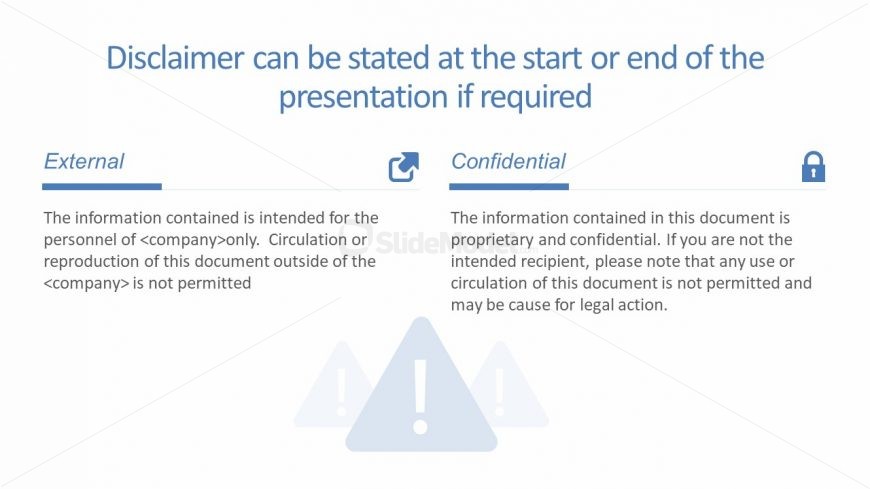Two Section PowerPoint Disclaimer
