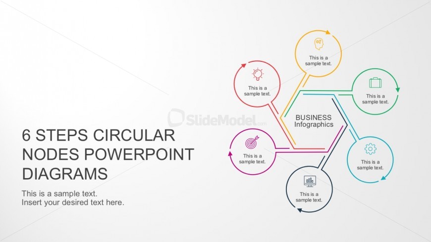 6 Steps Circular Nodes PowerPoint Cover Slide