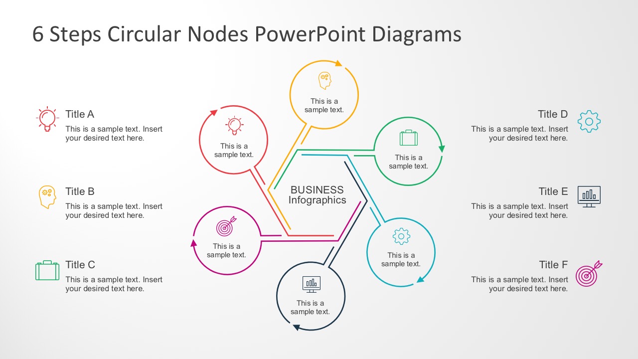 6 Steps Cycle Diagrams For PowerPoint Template