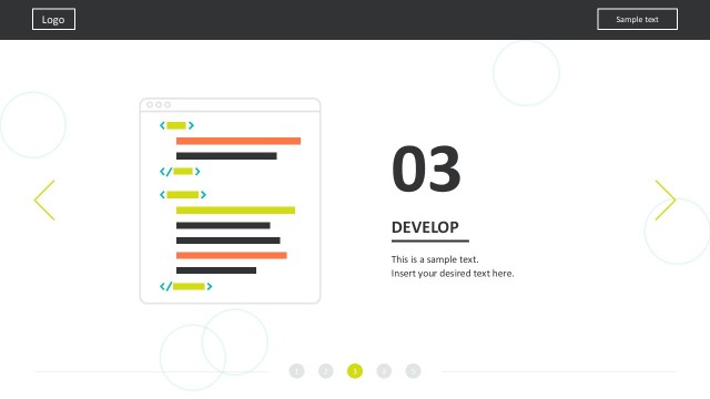 Flat Design Process Layout For PowerPoint