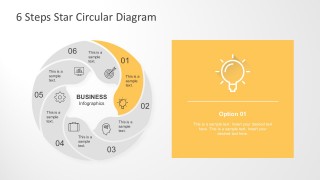 Editable 6 Steps Star Circular Diagram