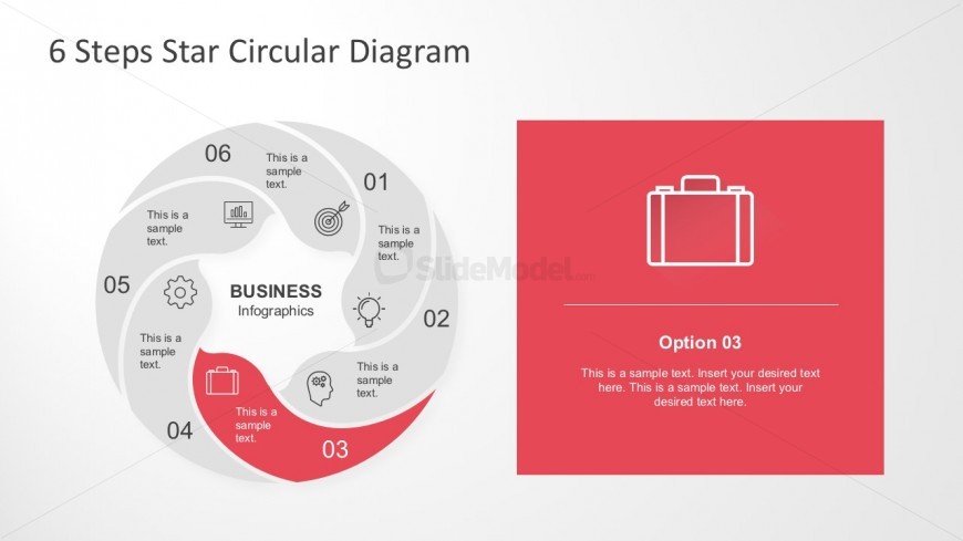 Business Chart 6 Steps Circle Diagram Template