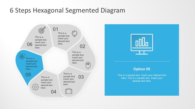 6 Step Creative Business Segmented Diagram