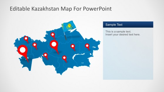 Kazakhstan Map Location Marker PowerPoint